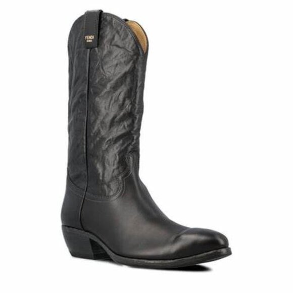 Fendi Women's Black Slip-on Cowboy Boots size 39 - Picture 1 of 9